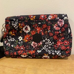 Kipling Floral Black Small Crossbody